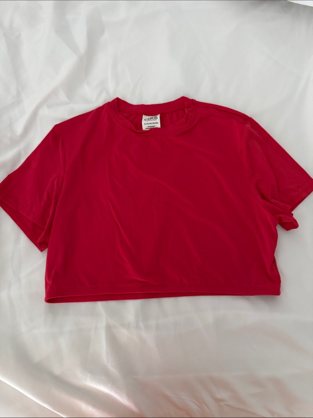 PINK Victoria's Secret Red Cropped Crew Tee
